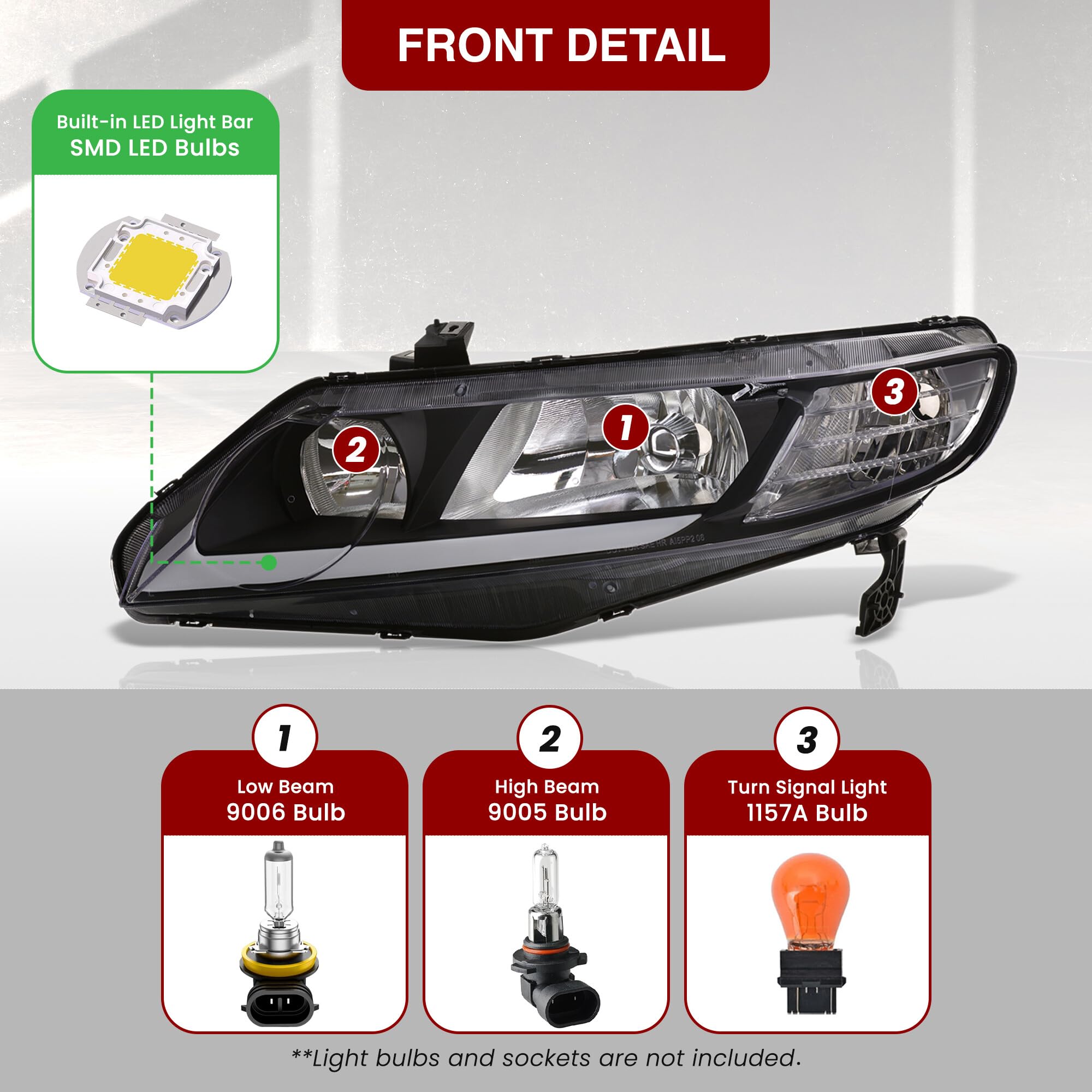 Amazon.com: AJP Distributors Black Housing Clear Lens Corner LED